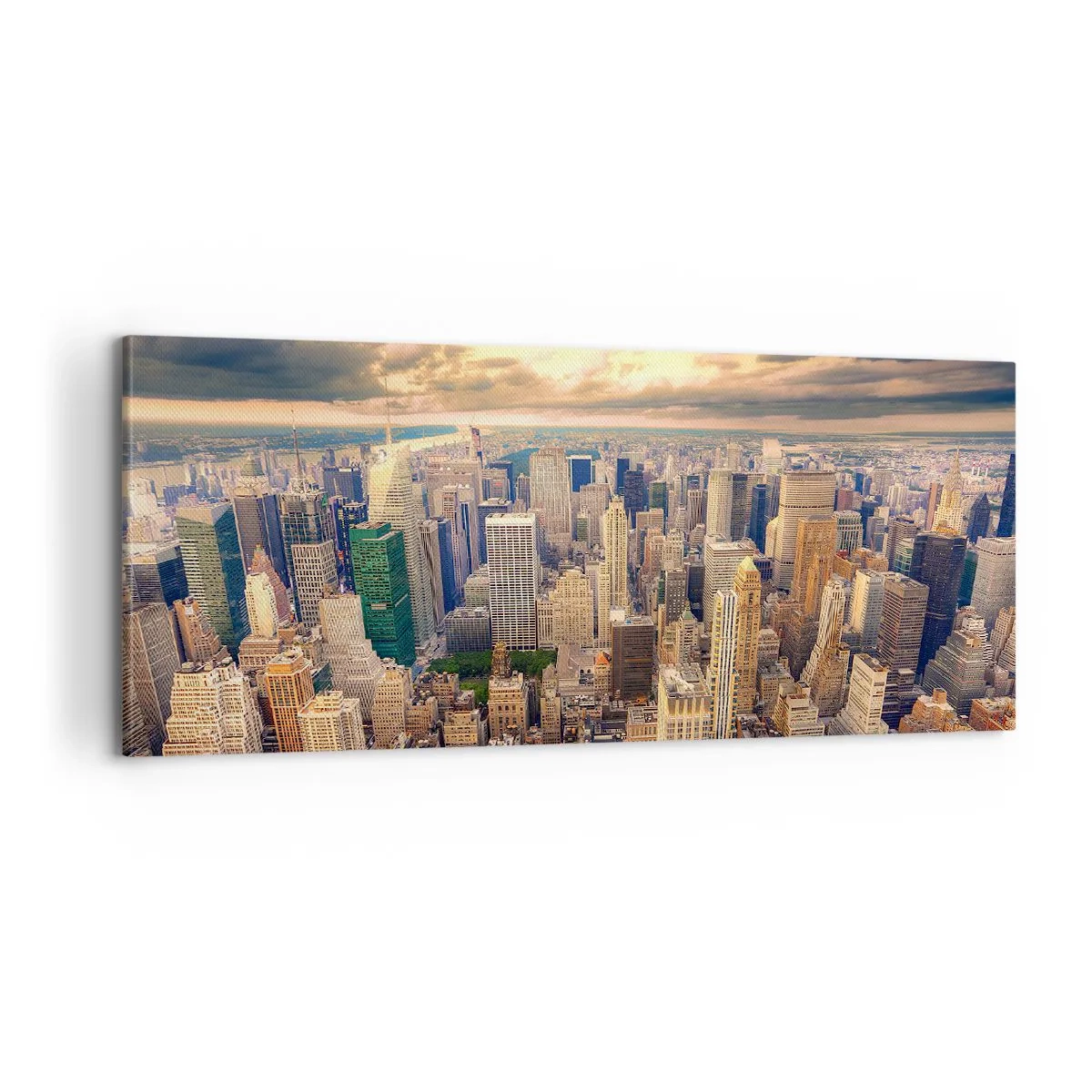 Obraz na plátně - Pozlacené Metropolis - 100x40 cm