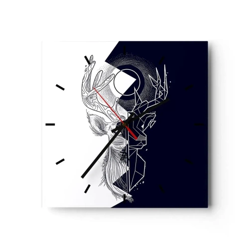 Nástěnné hodiny - Válka a jednota opaků - 40x40 cm