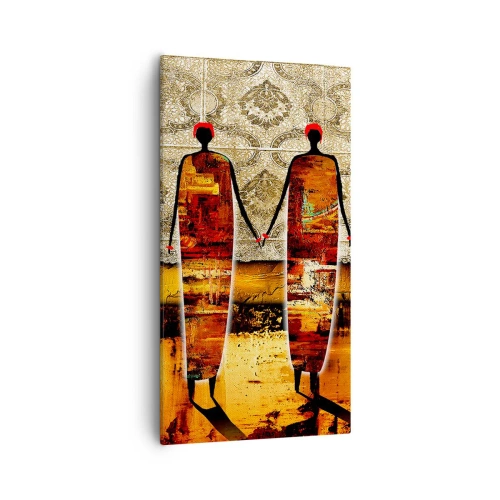 Obraz na plátně - Etnická kompozice v barvách Afriky - 55x100 cm