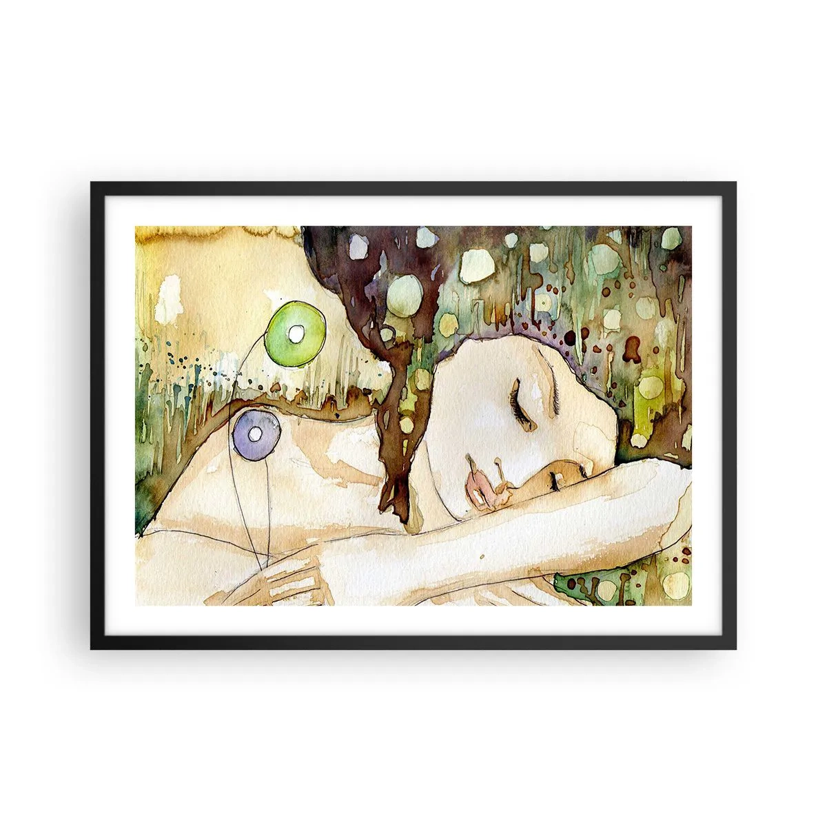 Plakát v černém rámu - Smaragdově-fialový sen - 70x50 cm