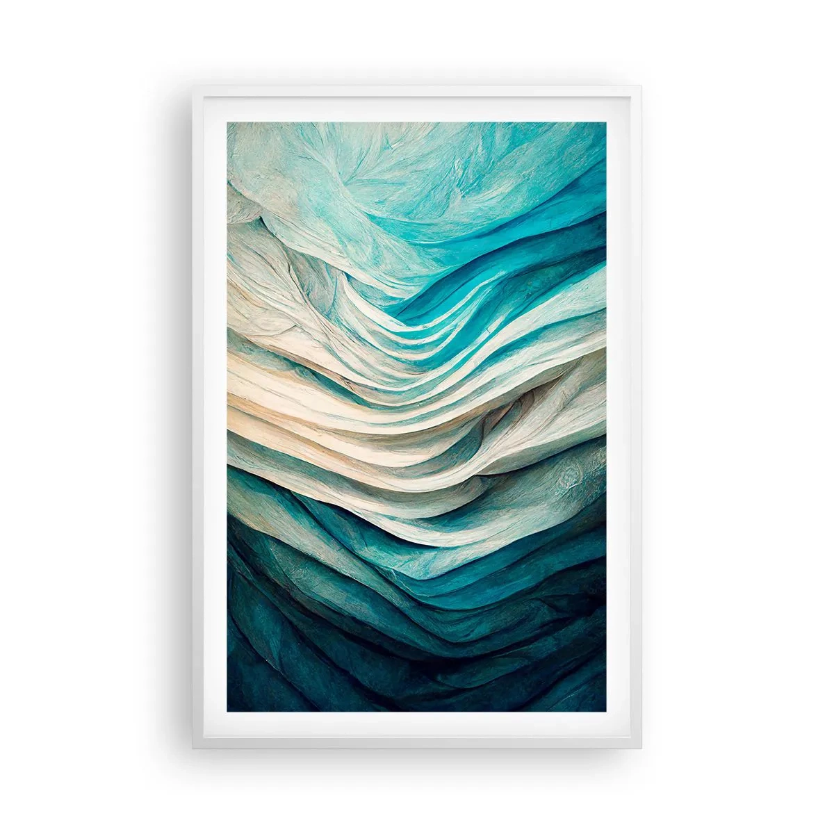 Plakát v bílém rámu - Modrá neukojitelnost - 61x91 cm