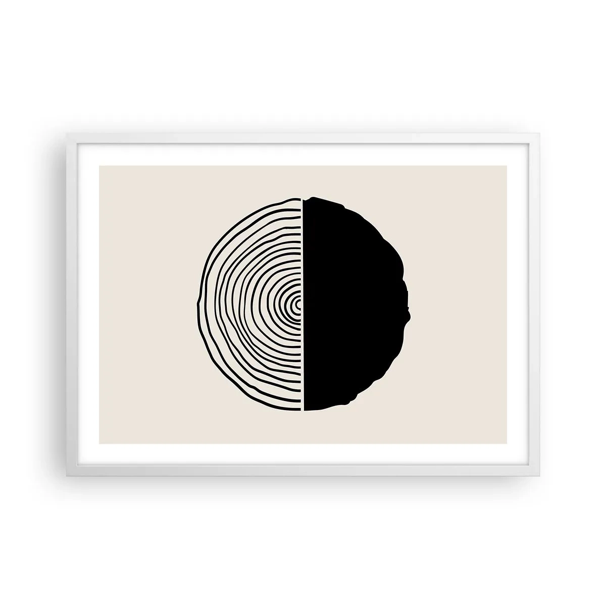Plakát v bílém rámu - Půl na půl - 70x50 cm