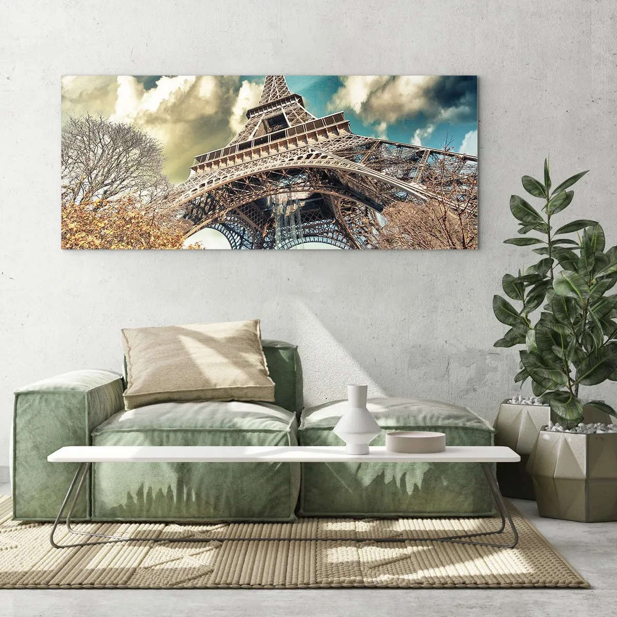 Obraz na skle - A na podzim v Paříži… - 160x50 cm