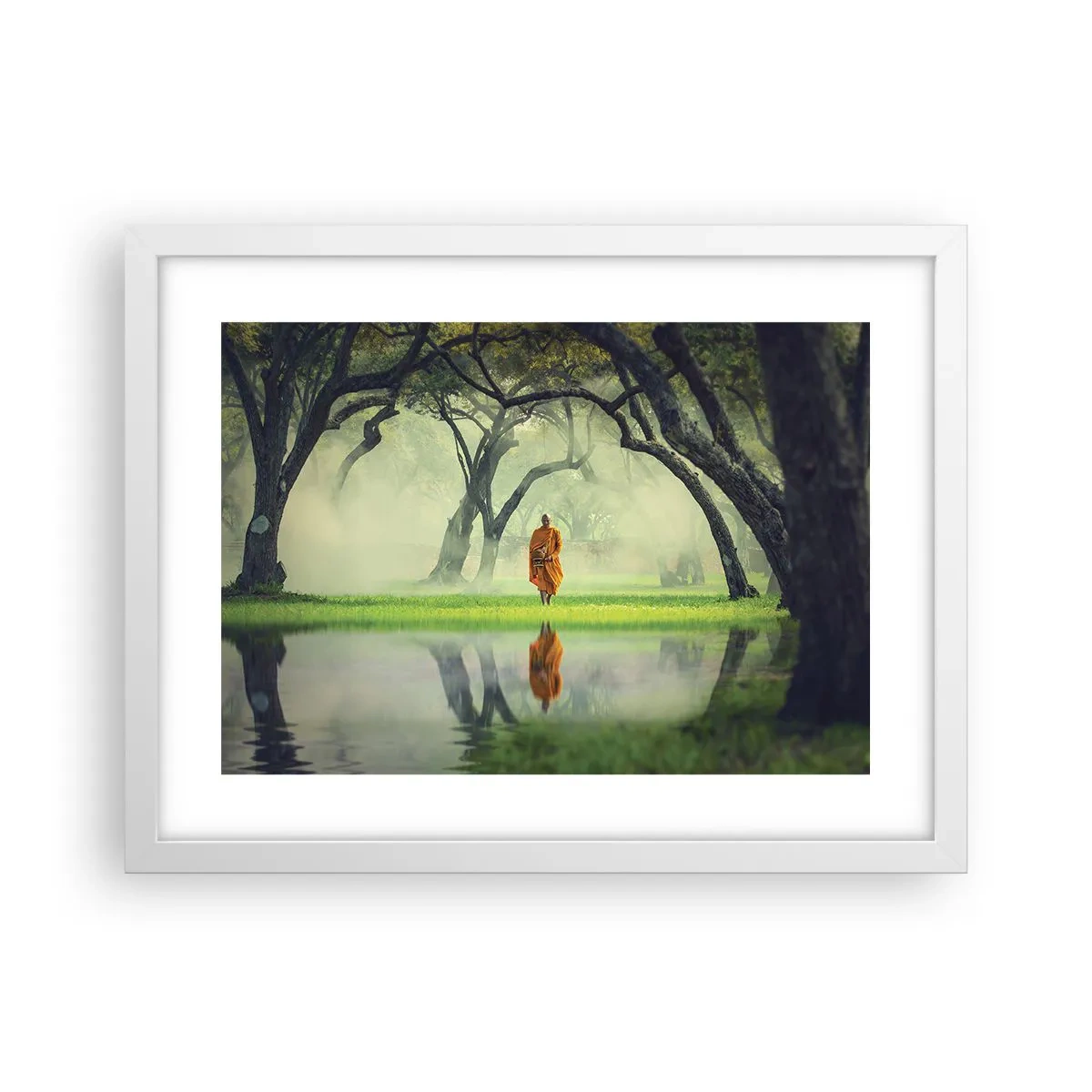 Plakát v bílém rámu - Na cestě k osvícení - 40x30 cm