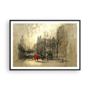 Plakát v černém rámu - Rande v londýnské mlze  - 100x70 cm