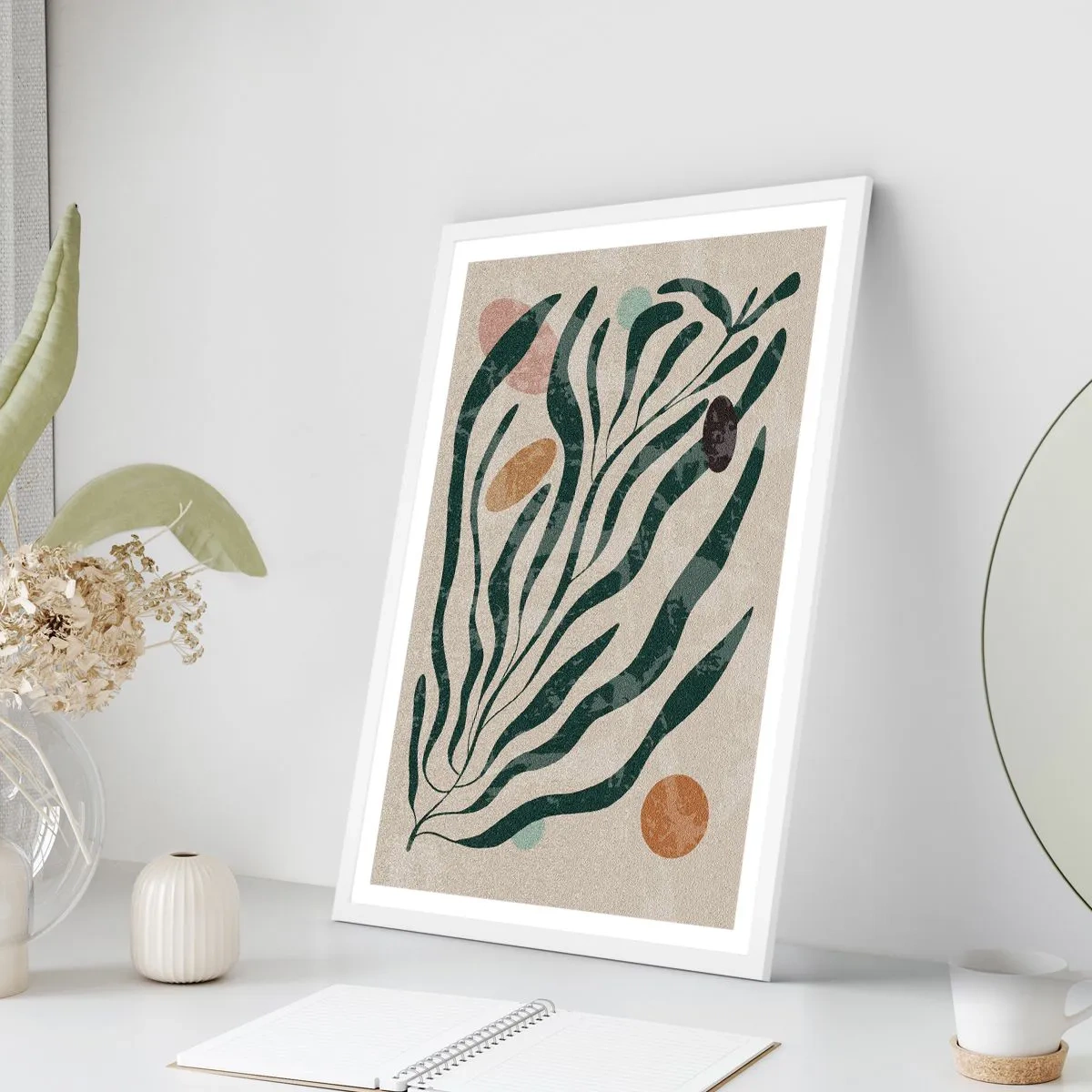 Plakát v bílém rámu - Uprostřed zeleně - 30x40 cm