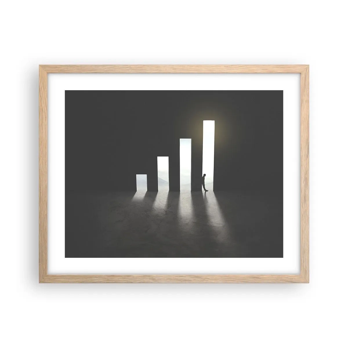Plakát v rámu světlý dub - Úspěch – imprese - 50x40 cm