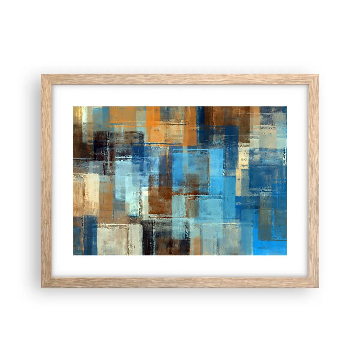 Plakát v rámu světlý dub - Přes modrý závoj - 40x30 cm