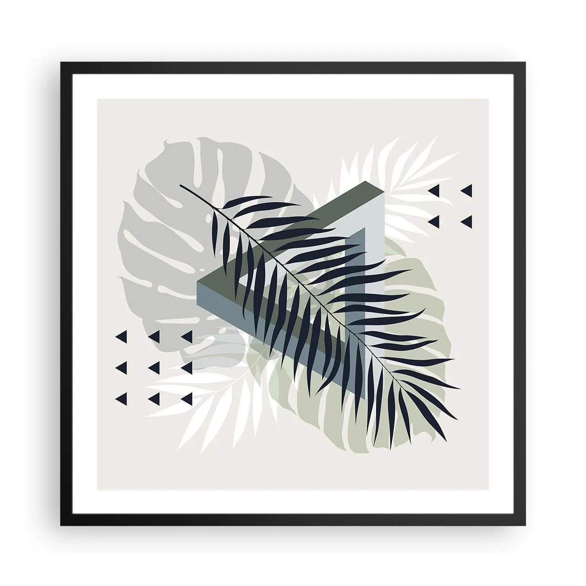 Plakát v černém rámu - Příroda a geometrie – dva řády? - 60x60 cm