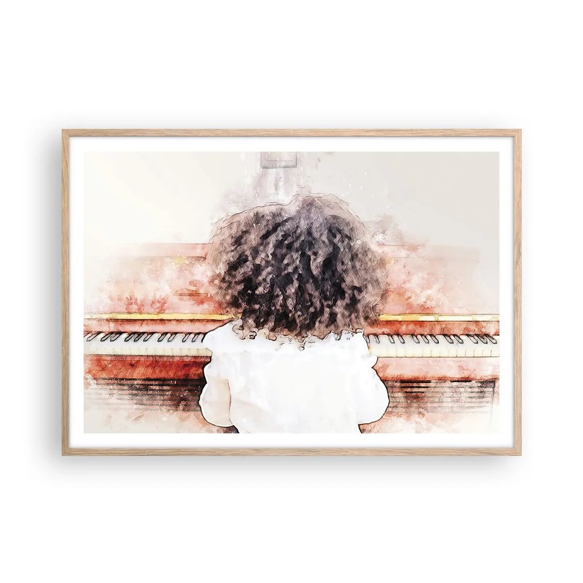 Plakát v rámu světlý dub - V novém světě - 100x70 cm