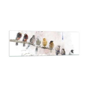 Obraz na skle - Okřídlené setkání - 160x50 cm