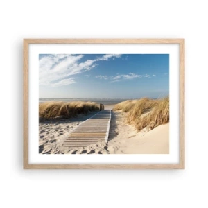 Plakát v rámu světlý dub - Za dunou, v šumění trávy - 50x40 cm