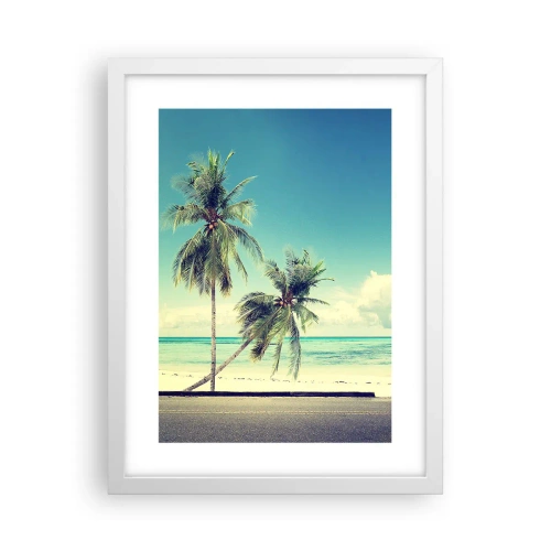 Plakát v bílém rámu - Prázdniny, je čas začít - 30x40 cm