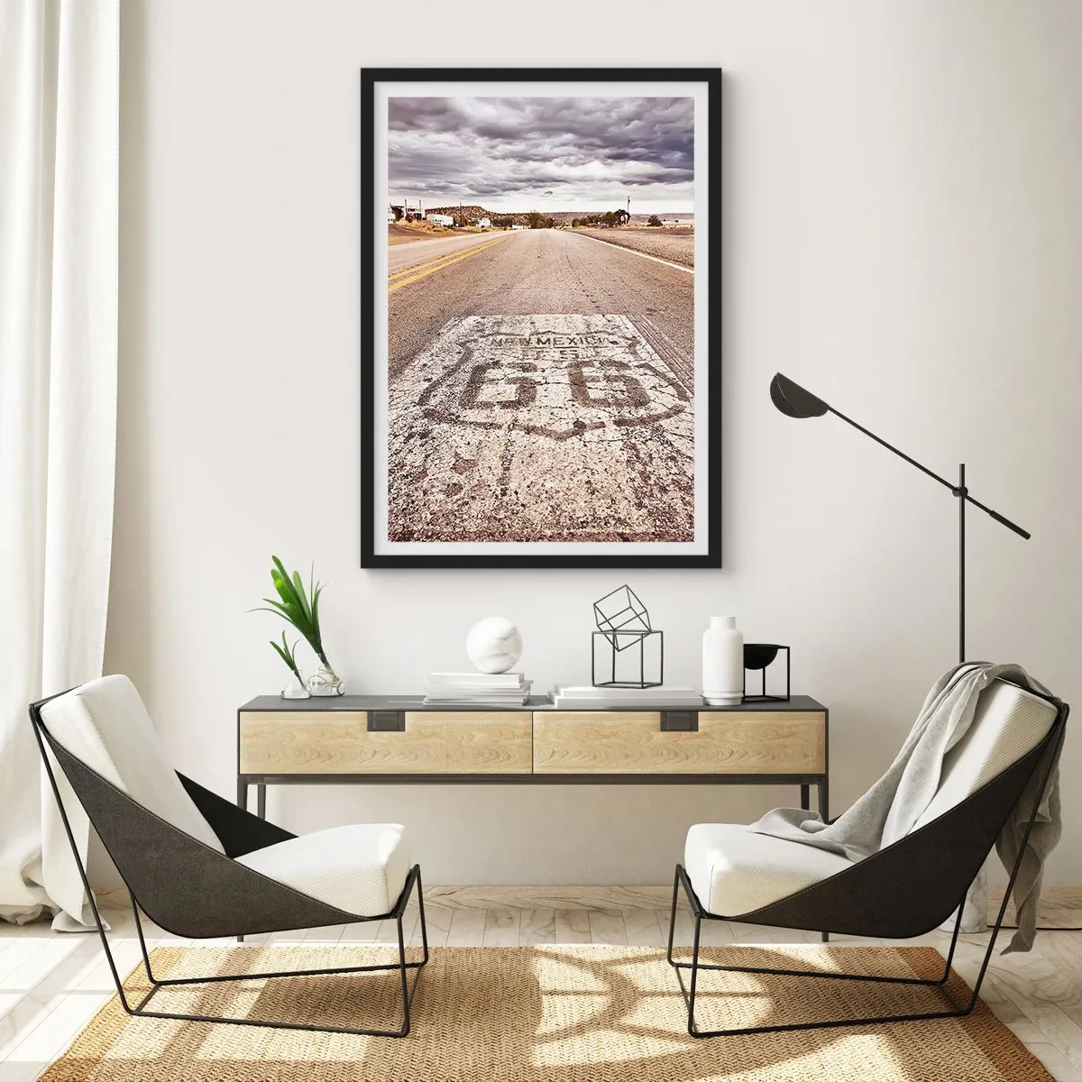 Plakát v černém rámu - Mother Road - americká legenda - 40x50 cm