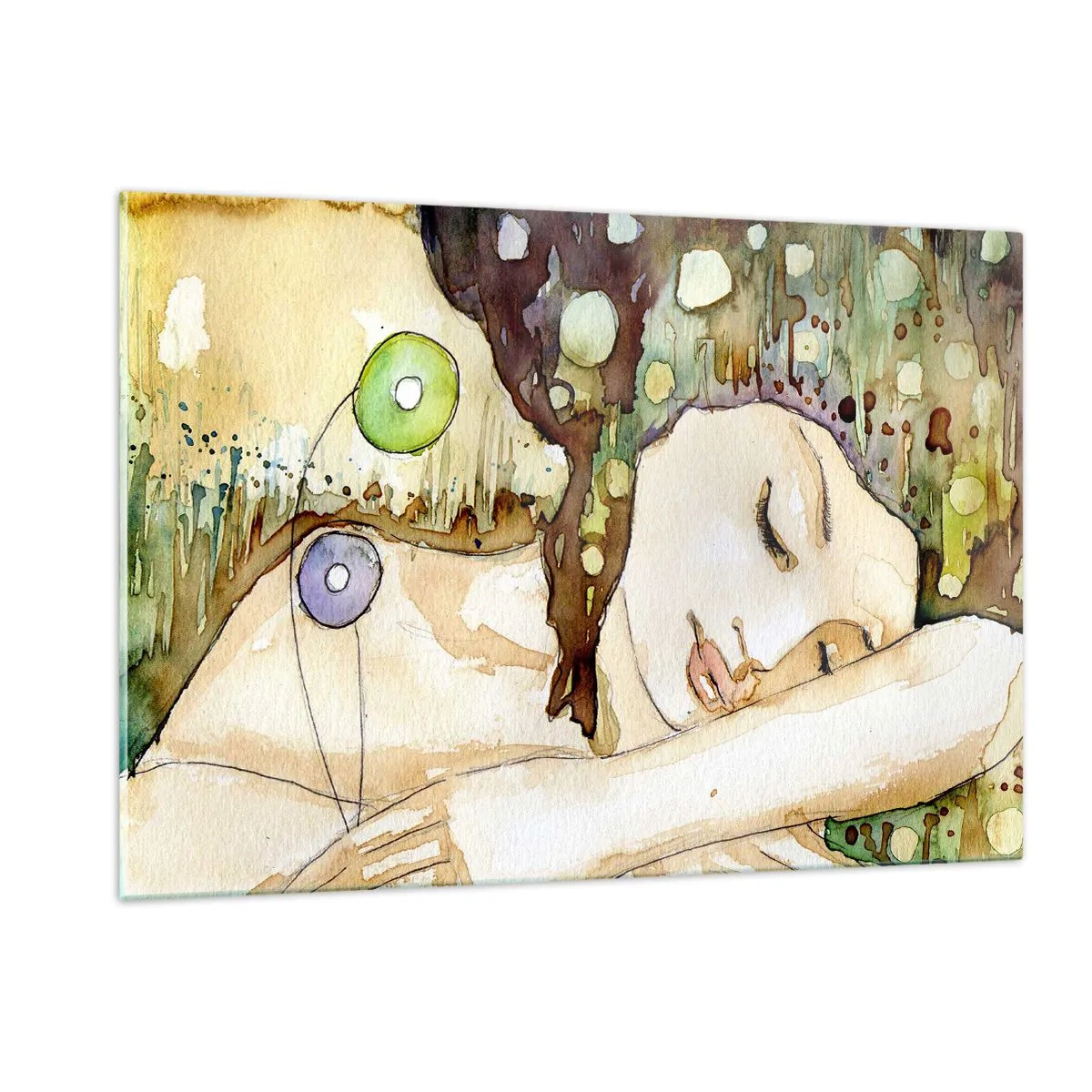 Obraz na skle - Smaragdově-fialový sen - 120x80 cm
