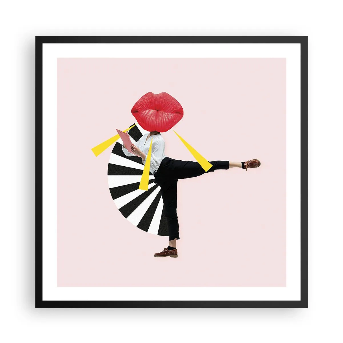 Plakát v černém rámu - Surrealistický pop-art - 60x60 cm