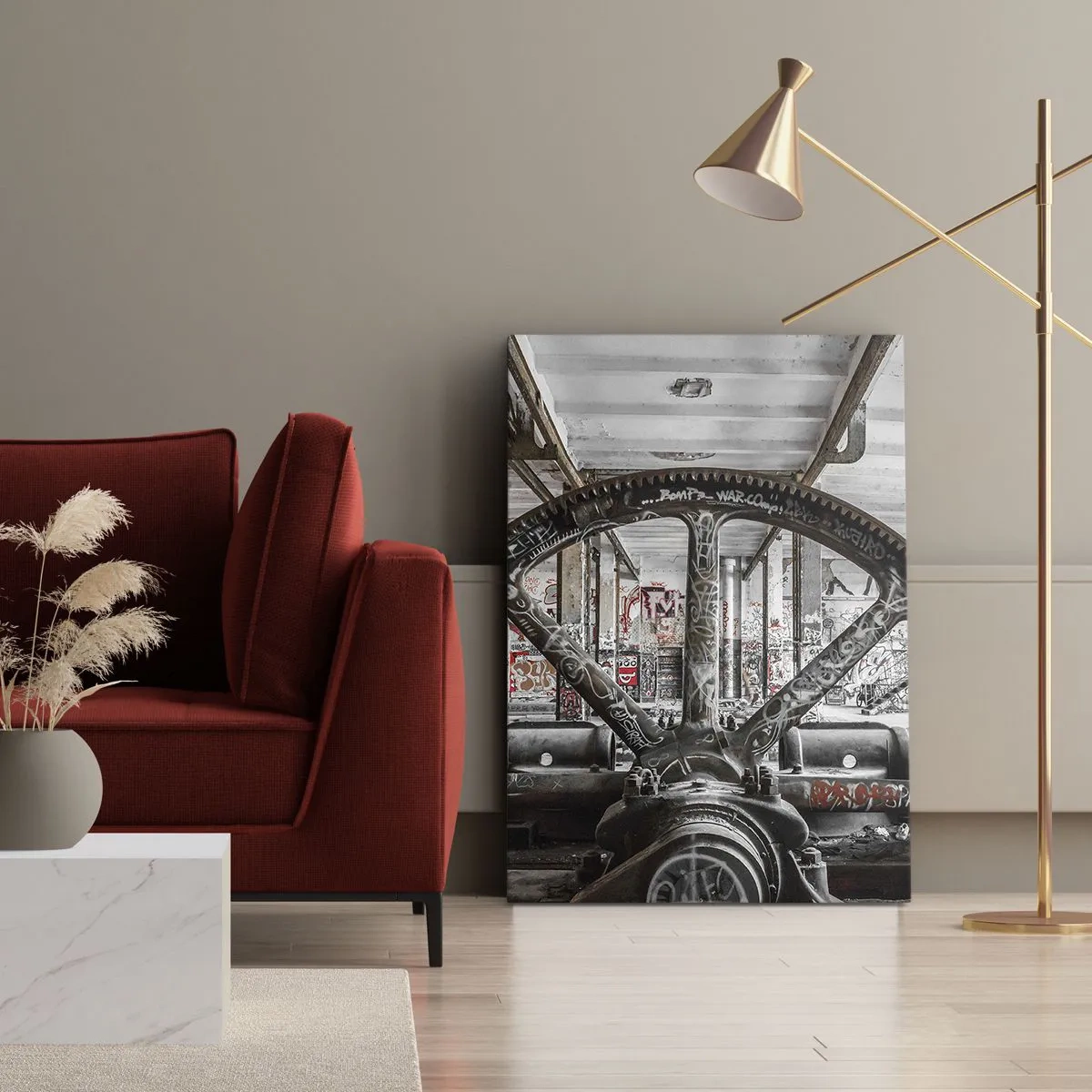 Obraz na plátně - Tajný život továrny - 70x100 cm