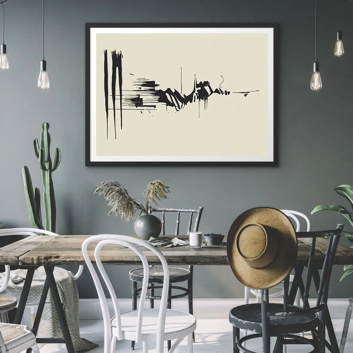 Plakát v černém rámu - Spěšná abstrakce - 91x61 cm