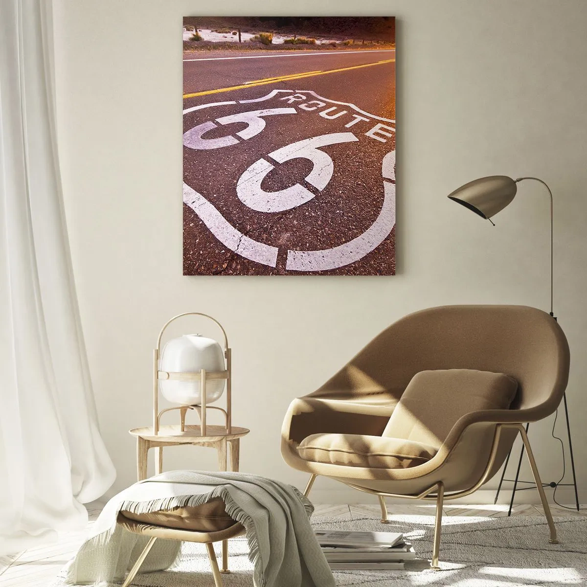 Obraz na skle - Slavná silnice 66 - 50x70 cm