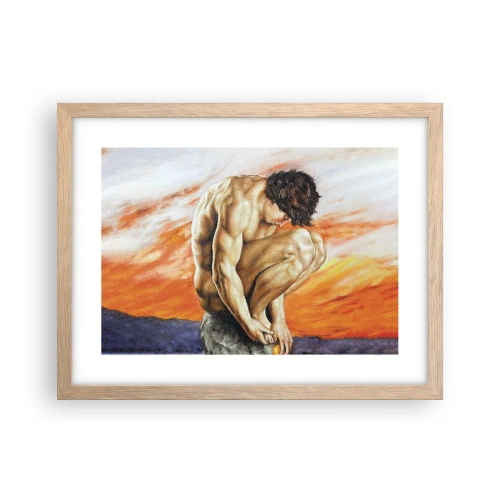 Plakát v rámu světlý dub - Ponořen do sebe - 40x30 cm