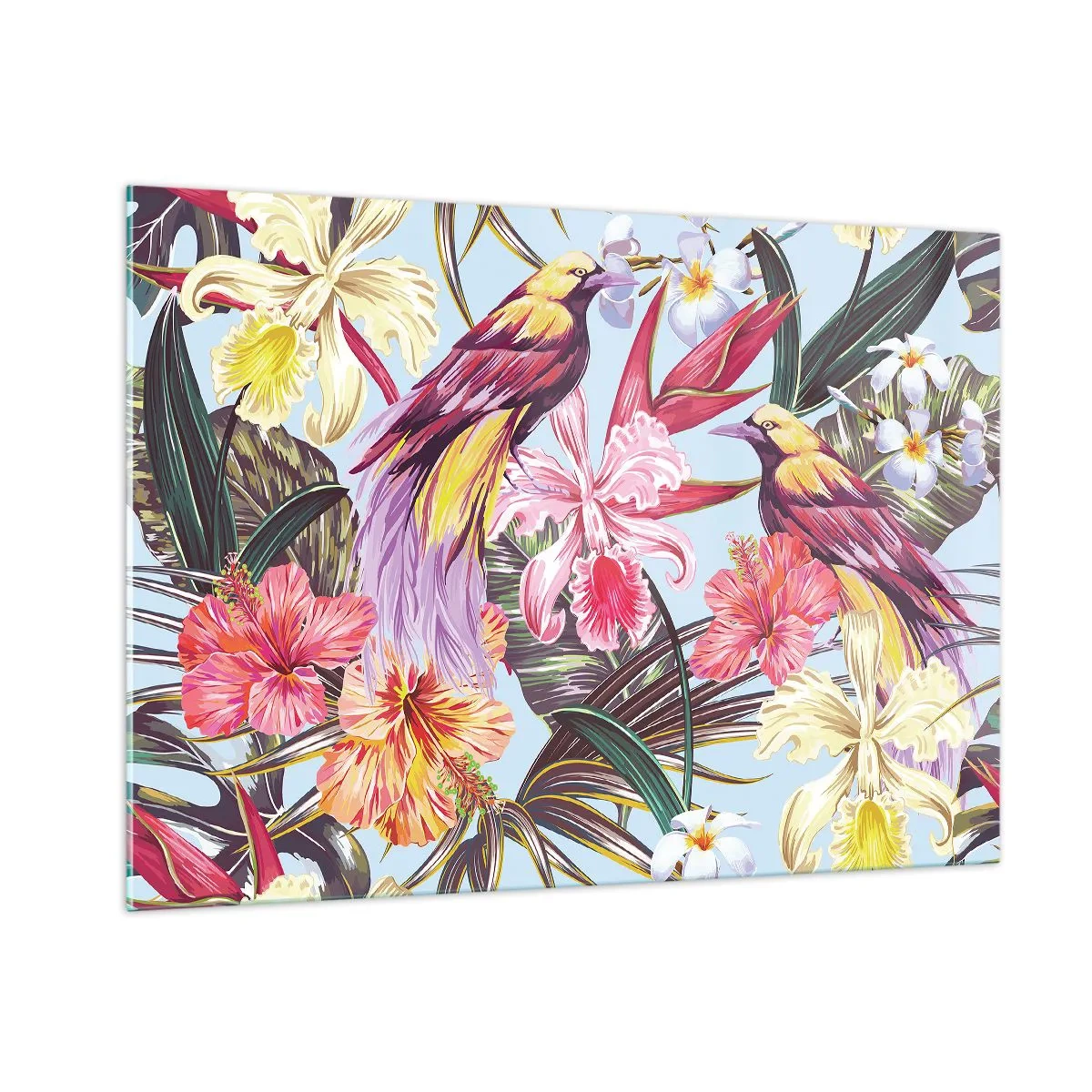 Obraz na skle - Plátky a pírka - 100x70 cm