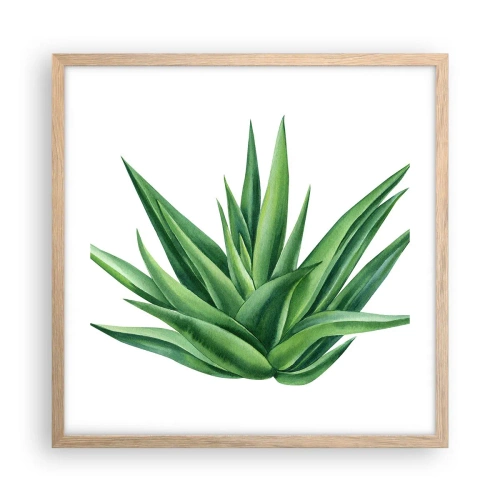 Plakát v rámu světlý dub - Zelená – síla – život - 50x50 cm