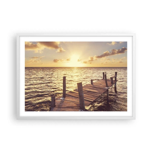 Plakát v bílém rámu - Zlatá země laskavosti - 70x50 cm