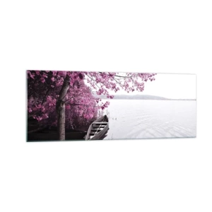 Obraz na skle - V růžovém tichu - 140x50 cm