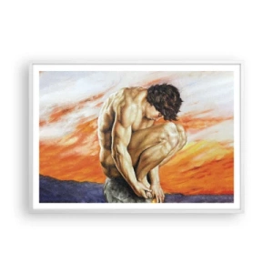 Plakát v bílém rámu - Ponořen do sebe - 100x70 cm