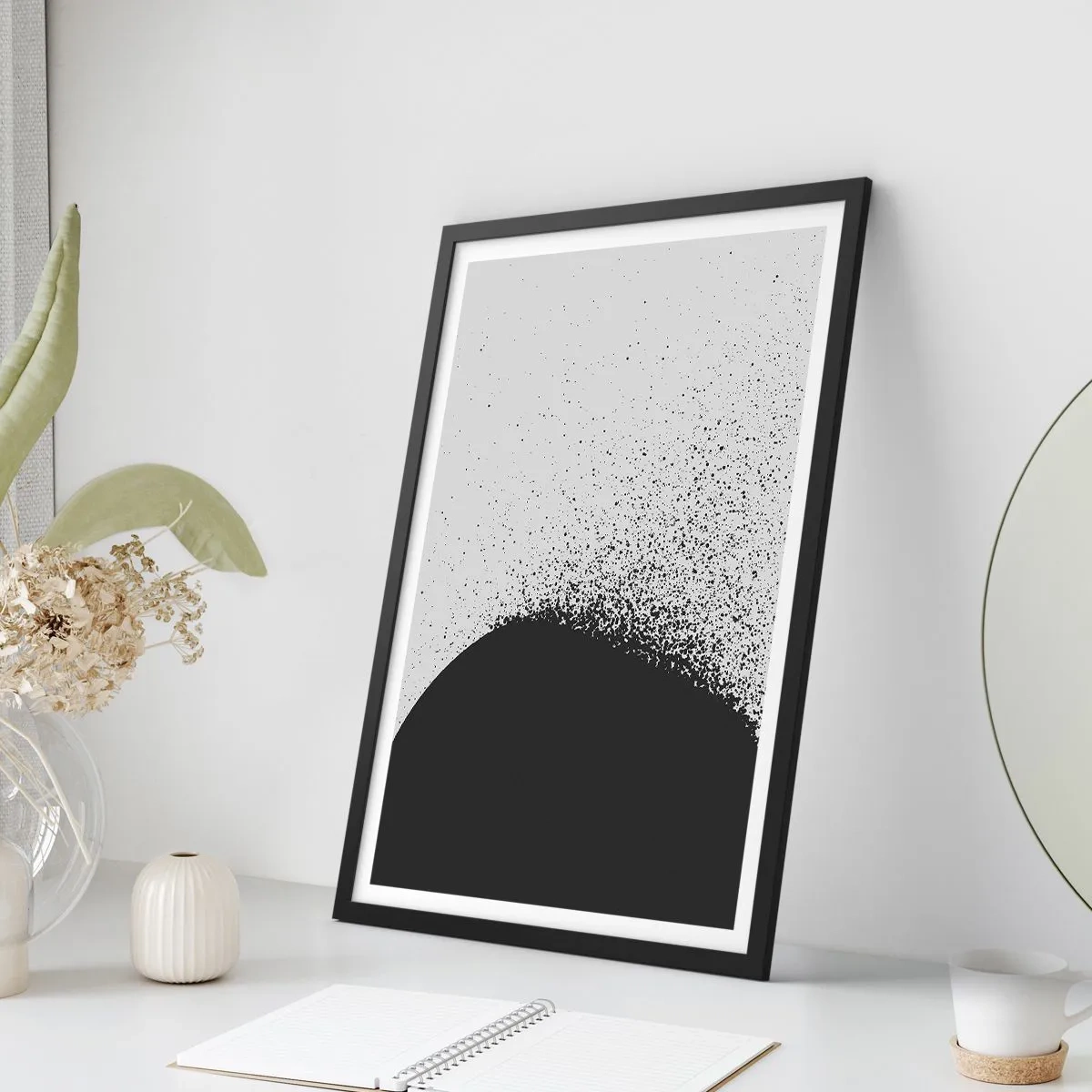 Plakát v černém rámu - Pohyb částic - 30x40 cm