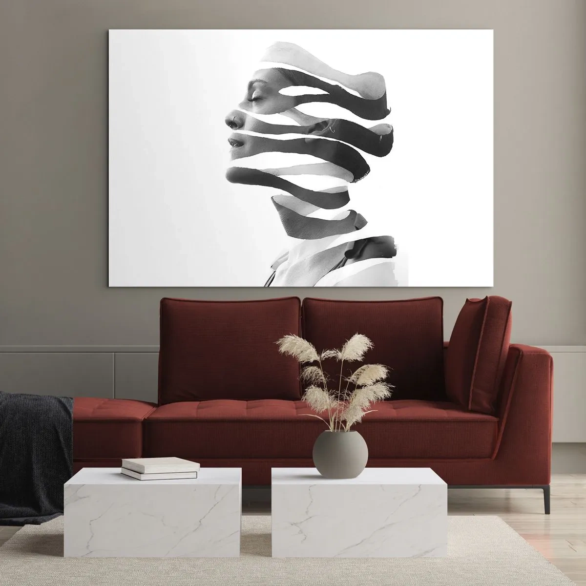 Obraz na skle - Surrealistický portrét - 120x80 cm