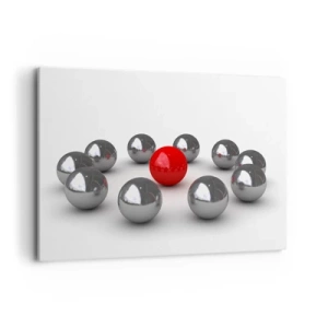 Obraz na plátně - Kruh v stříbrné a červené - 120x80 cm