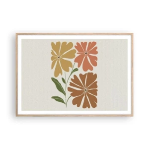 Plakát v rámu světlý dub - Příroda a geometrie - 100x70 cm