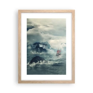 Plakát v rámu světlý dub - V kouzelných vodách - 30x40 cm