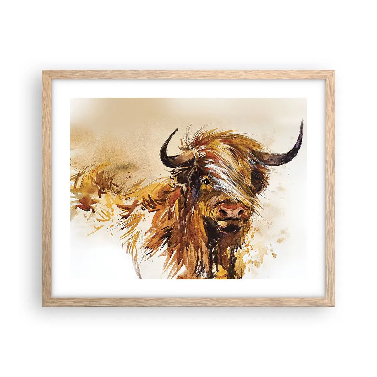 Plakát v rámu světlý dub - Pýcha lovce - 50x40 cm