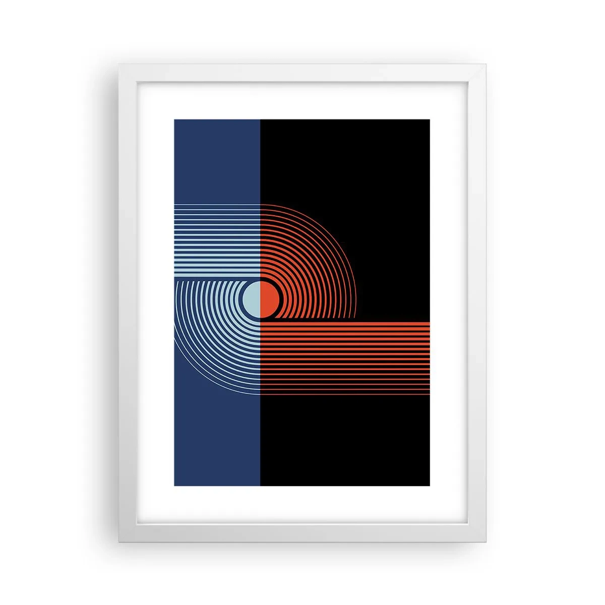 Plakát v bílém rámu - V geometrickém objetí - 30x40 cm