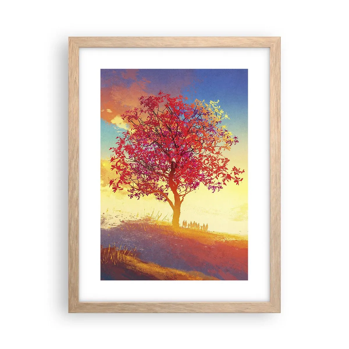 Plakát v rámu světlý dub - Poutník u cíle - 30x40 cm