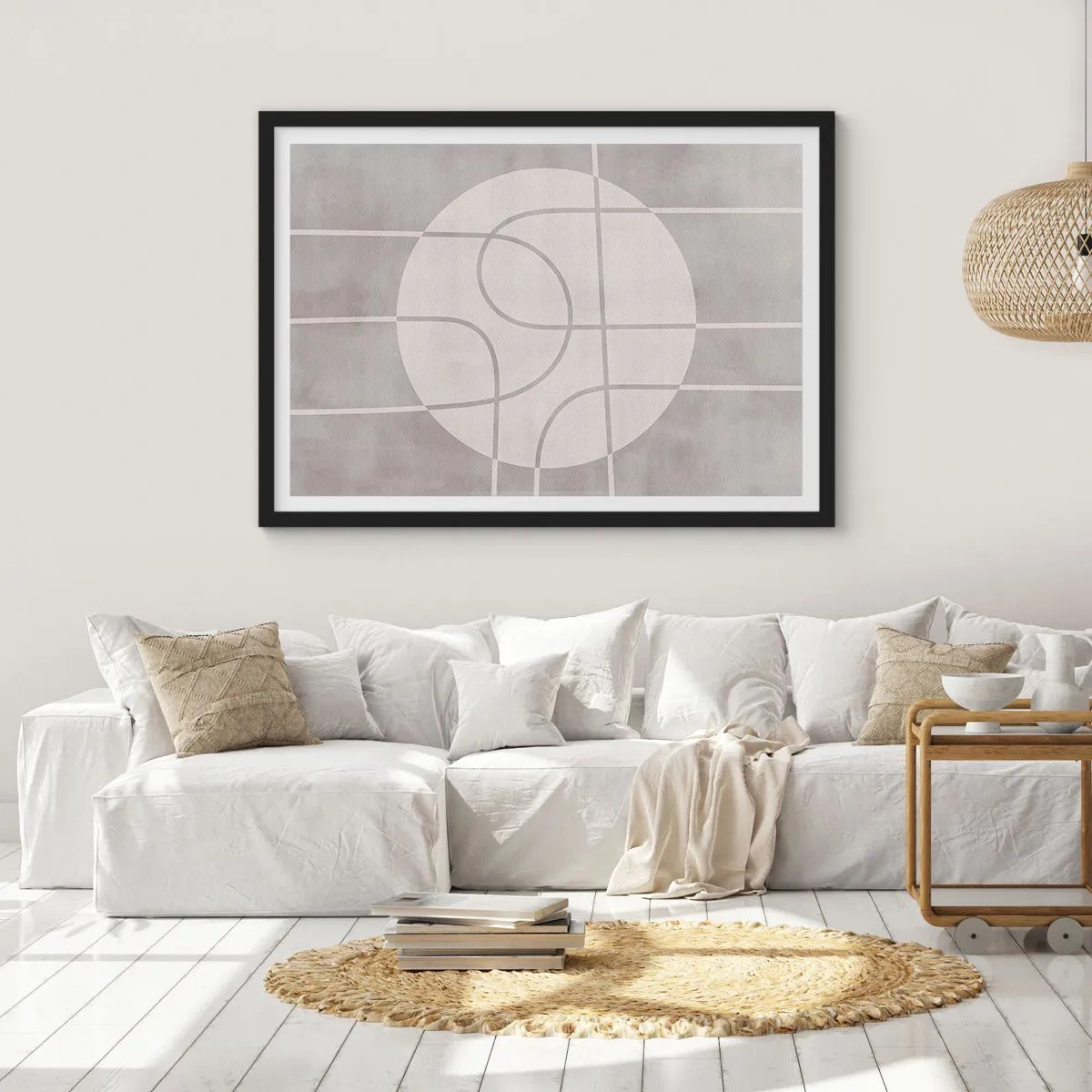Plakát v černém rámu - Kruhově a přímo - 50x40 cm