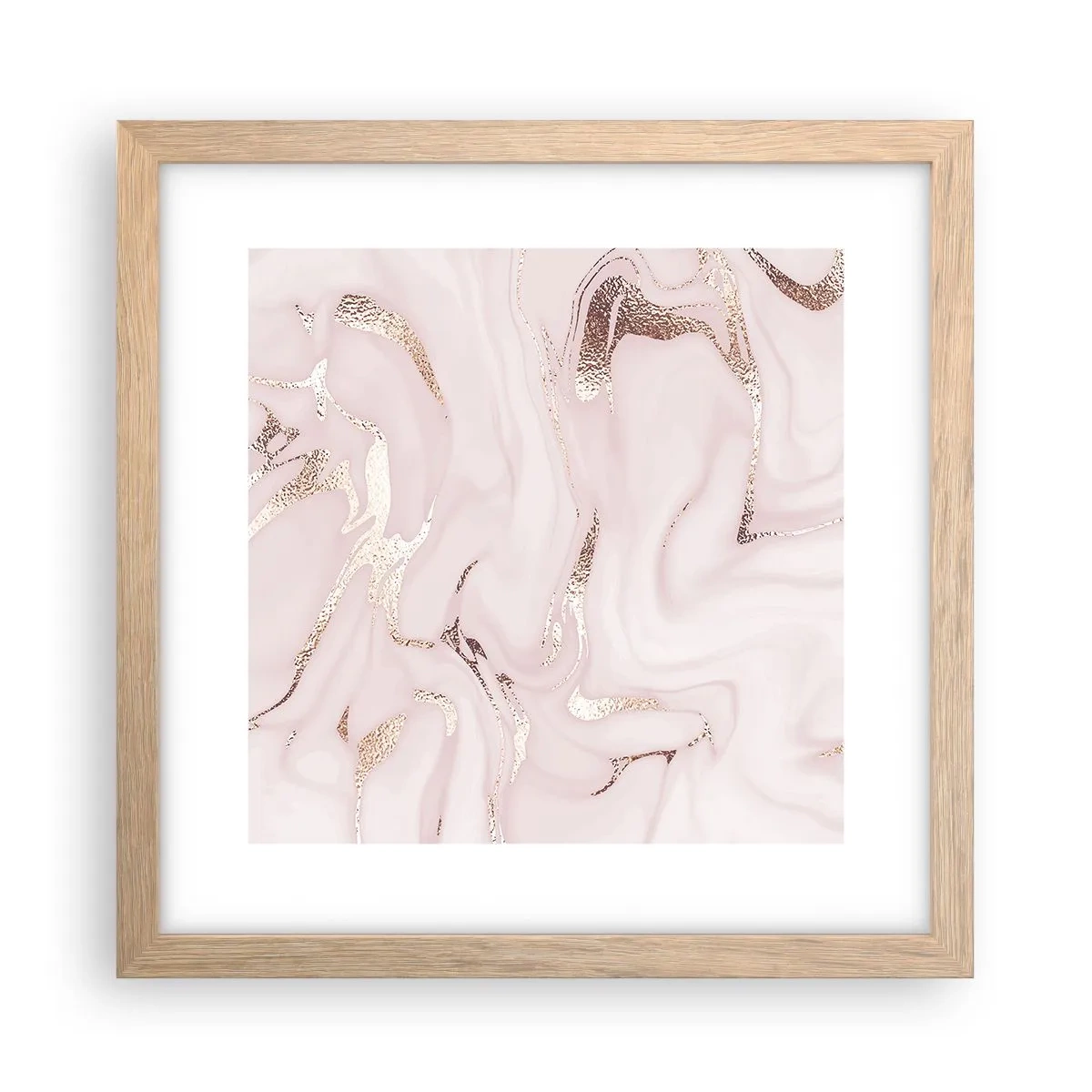 Plakát v rámu světlý dub - V růžovém šílenství - 30x30 cm