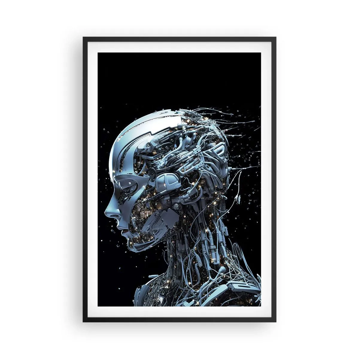 Plakát v černém rámu - Technologie je žena - 61x91 cm