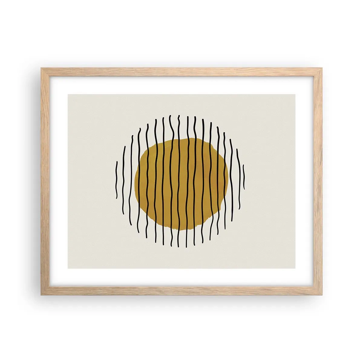 Plakát v rámu světlý dub - Abstrakce chvějící se žárem - 50x40 cm