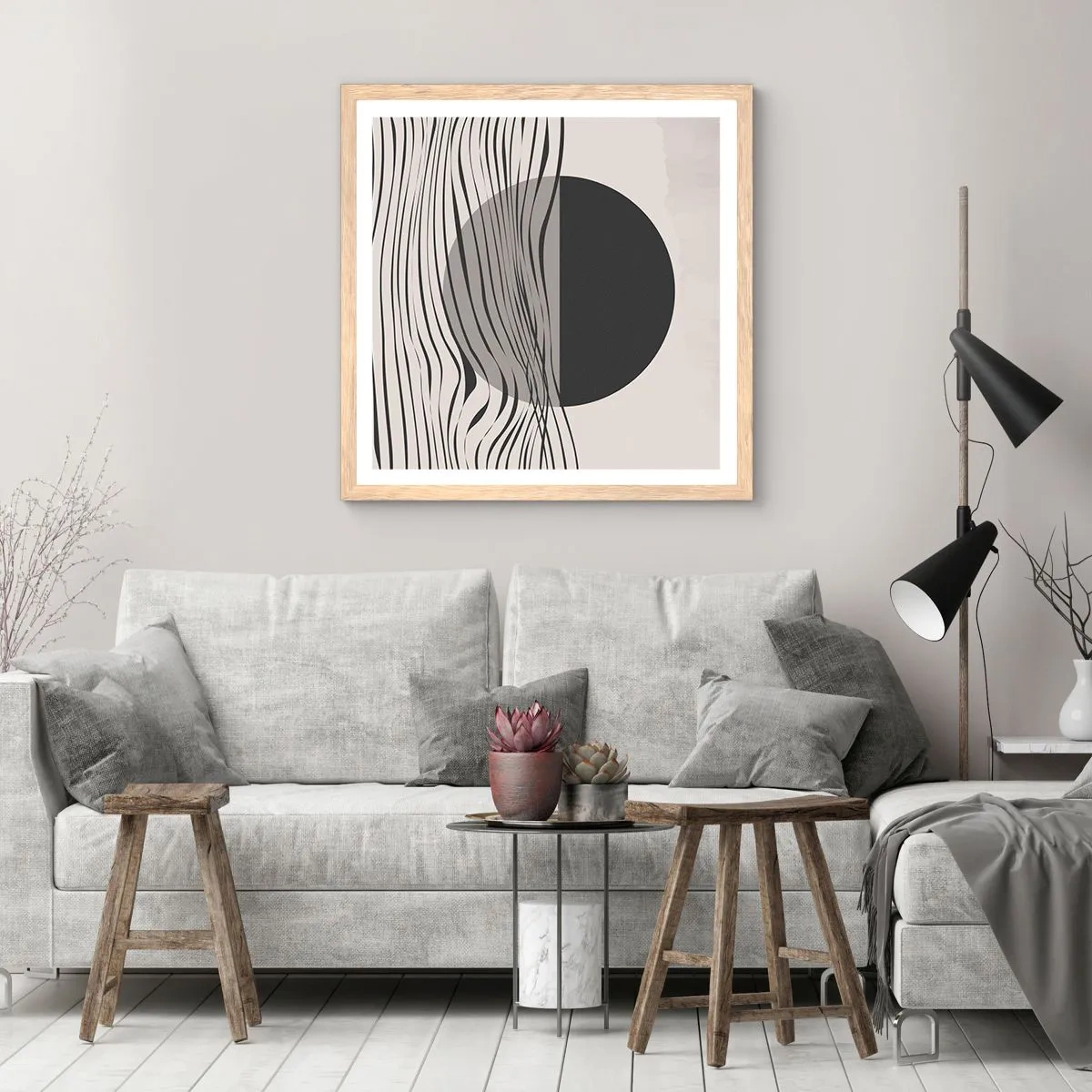 Plakát v rámu světlý dub - Poloviční kompozice - 40x40 cm
