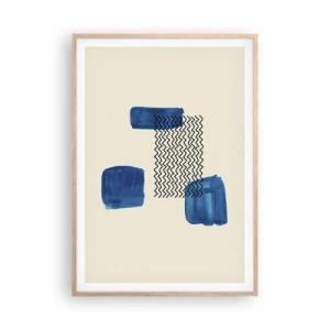 Plakát v rámu světlý dub - Abstraktní kvarteto - 70x100 cm