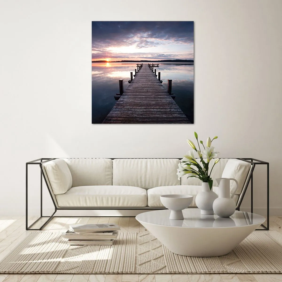 Obraz na skle - Tichá hranice mezi dnem a nocí - 60x60 cm