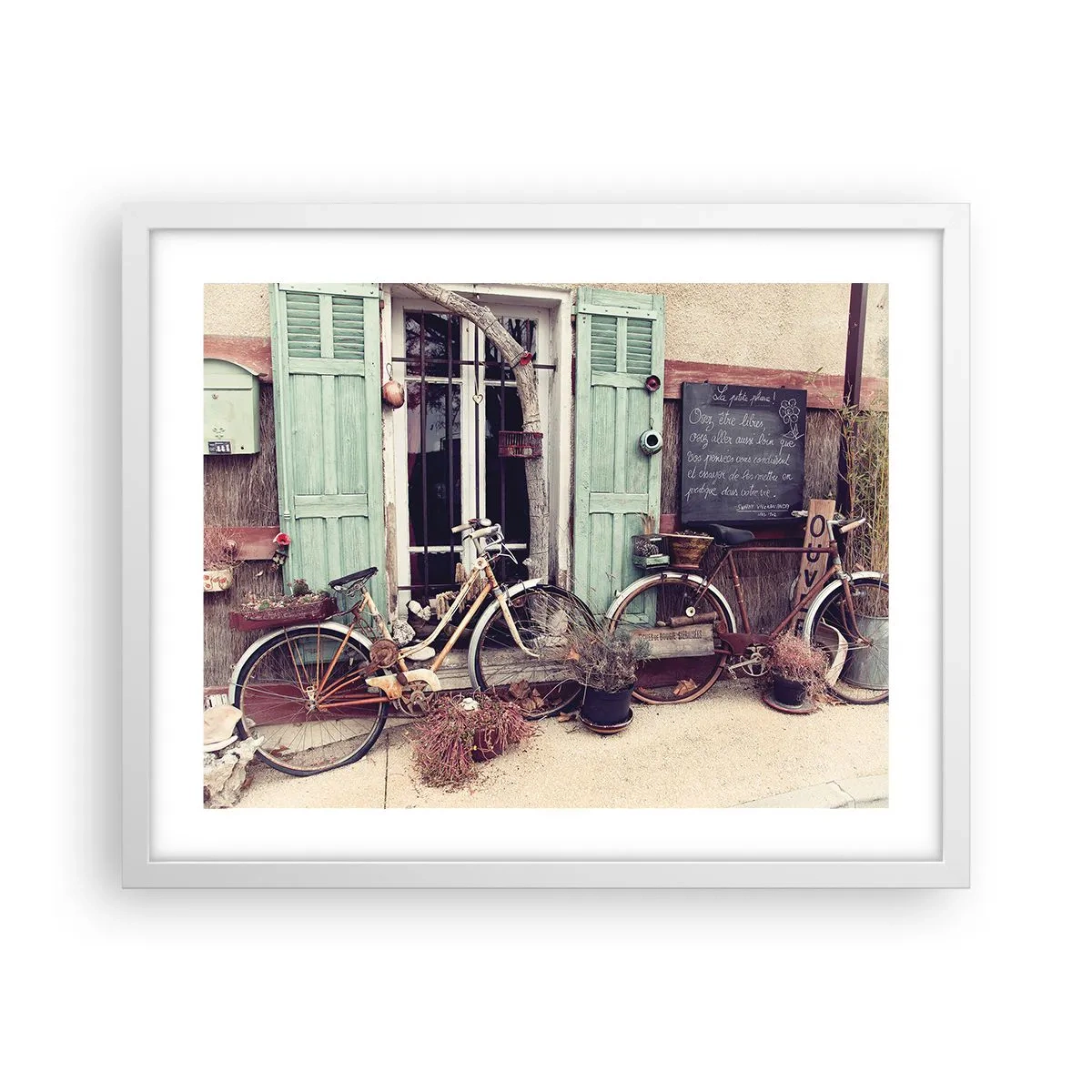 Plakát v bílém rámu - Ať žije provincie - 50x40 cm