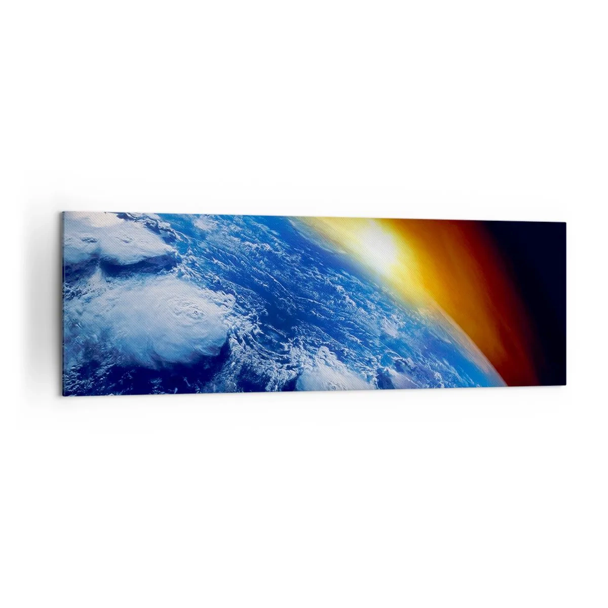 Obraz na plátně - Východ slunce nad modrou planetou - 160x50 cm