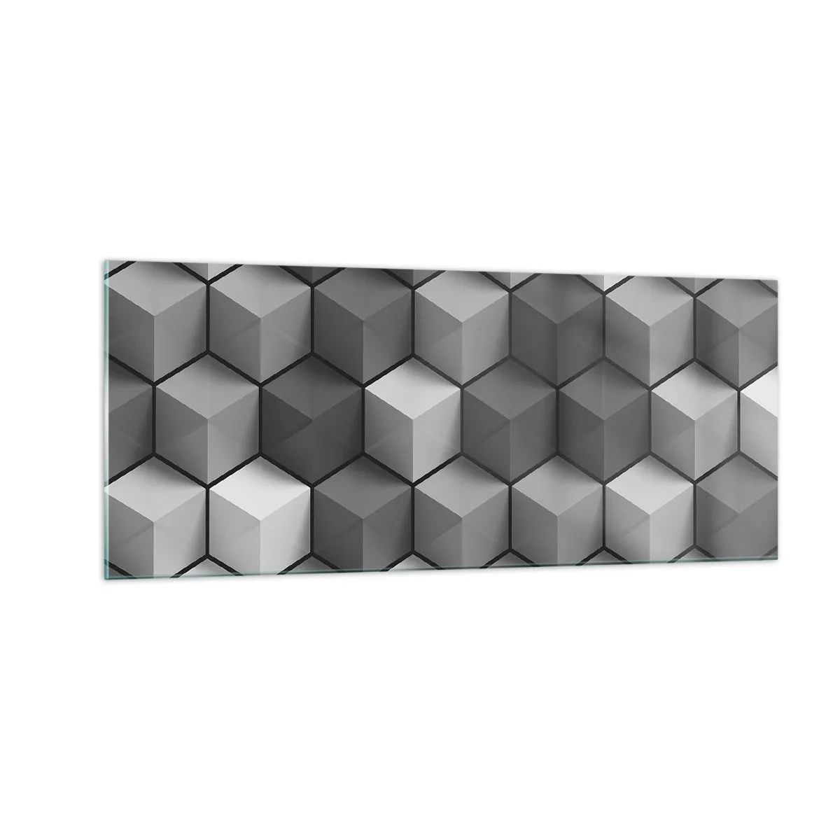 Obraz na skle - Kubistické puzzle - 100x40 cm