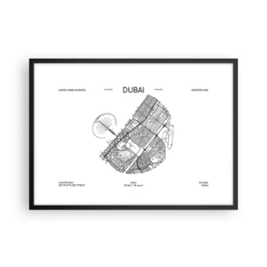 Plakát v černém rámu - Anatomie Dubaje - 70x50 cm