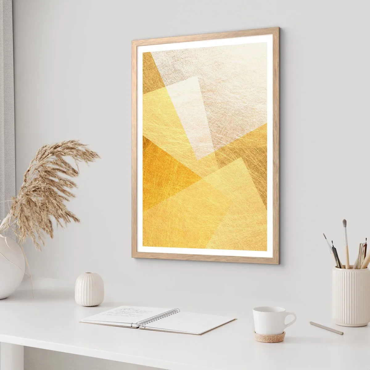 Plakát v rámu světlý dub - Počasí geometrie - 61x91 cm