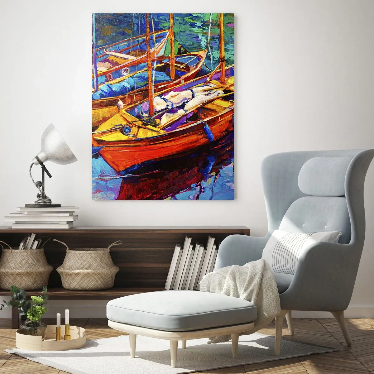Obraz na skle - Na vodě husté od barev - 50x70 cm